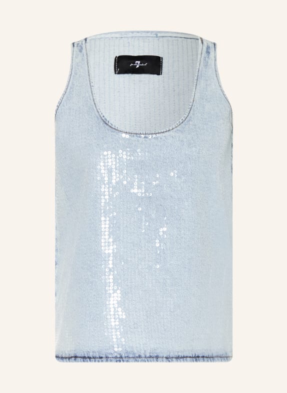 7 for all mankind Džínová sukně s flitry TMAVĚ MODRÁ