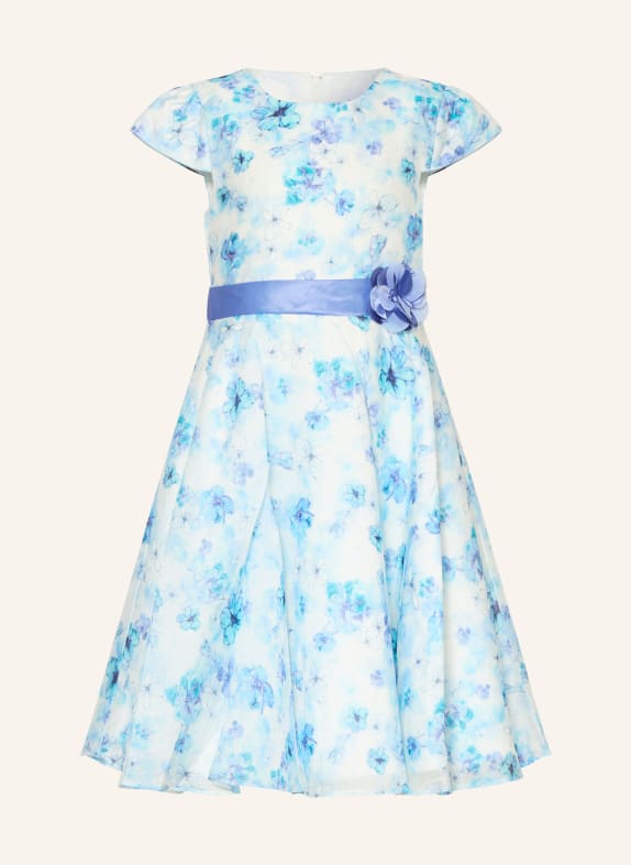DANAMADE robe en satin BLEU / TURQUOISE / BLANC