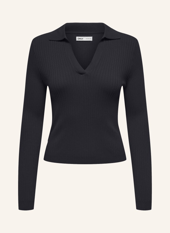 ONLY knitted polo shirt DARK BLUE