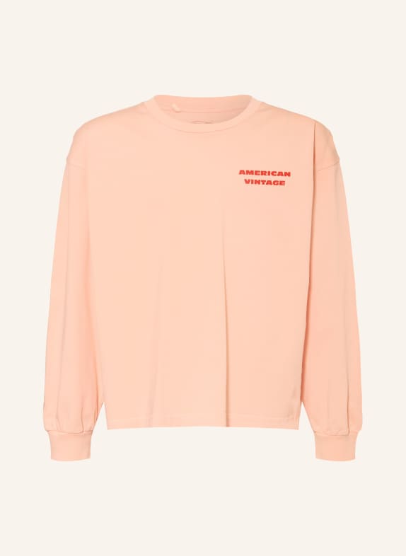 American Vintage Longsleeve HELLORANGE / ROT / MINT