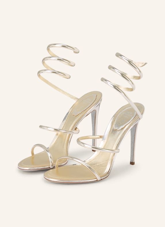 RENE CAOVILLA Sandaletten CLEO GOLD / SILBER