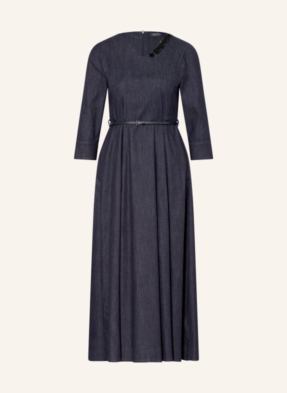 S Max Mara Jeanskleid VELA mit Schmuckperlen und 3/4-Arm DUNKELBLAU