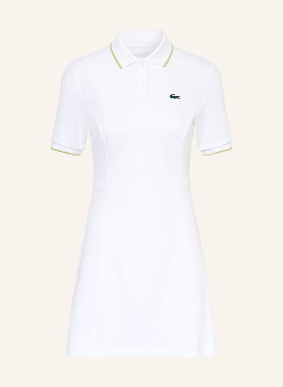 LACOSTE Piqué-Polokleid WEISS