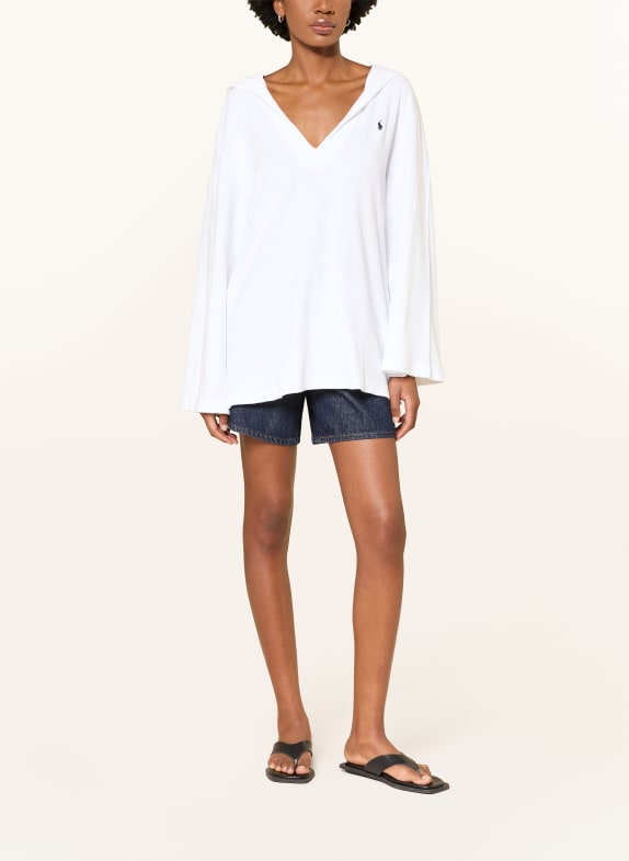 POLO RALPH LAUREN Plážové šaty z froté BÍLÁ