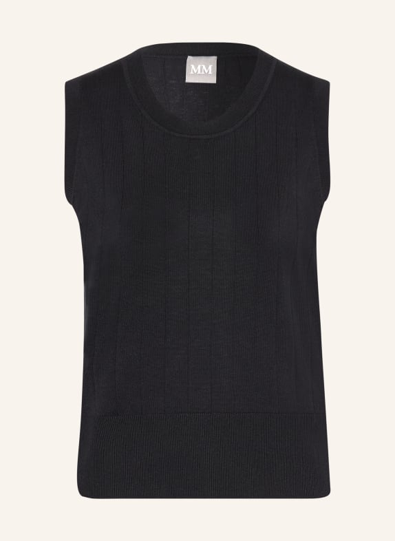 MM by Max Mara Pletený top RIVA z hedvábí TMAVĚ MODRÁ