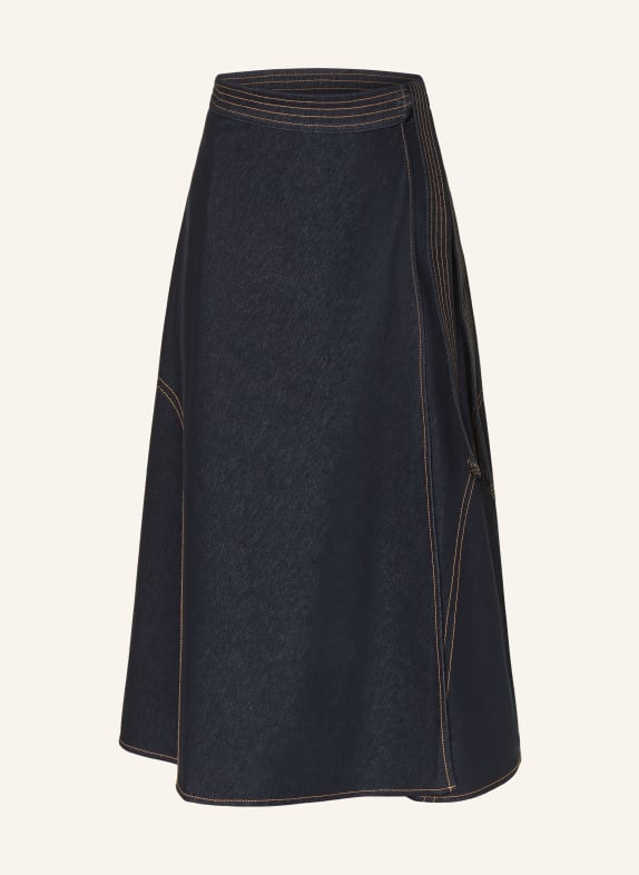 MM by Max Mara Džínová sukně RANE s překříženým střihem TMAVĚ MODRÁ