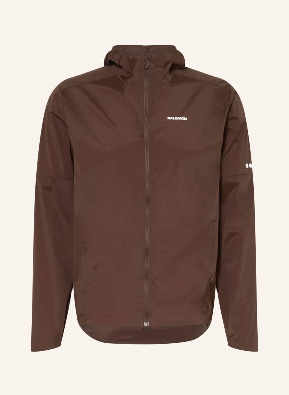 SALOMON Laufjacke SENSE AERO WIND DUNKELBRAUN