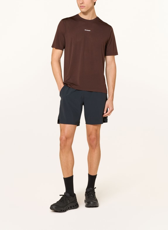 SALOMON Hardloopshirt SHAKEOUT CORE MARRON FONCÉ / WIT