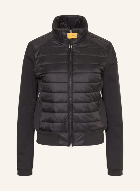 PARAJUMPERS Prošívaná bunda ROSY z kombinace materiálů ČERNÁ