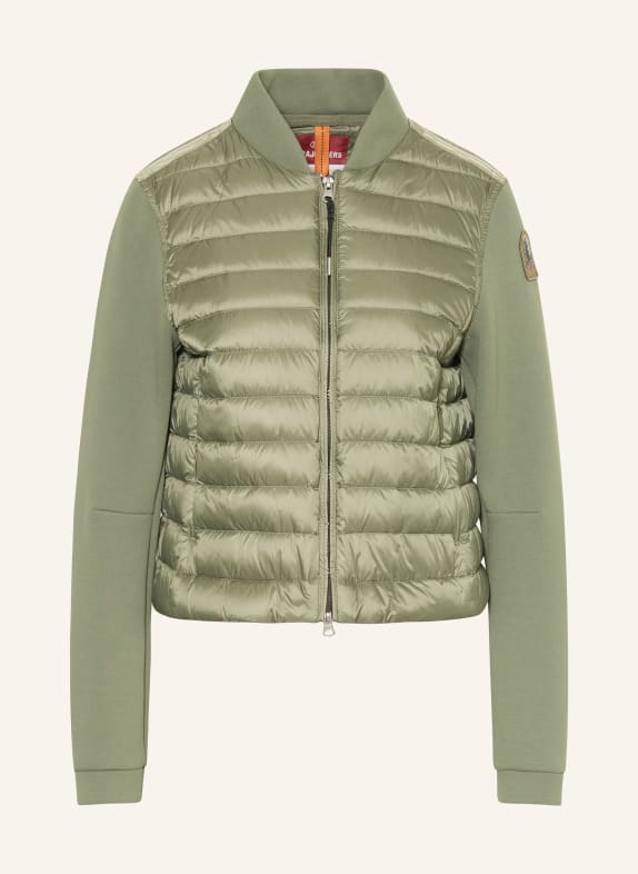 PARAJUMPERS Lehká péřová bunda KALYSTA z kombinace materiálů SVĚTLE ZELENÁ