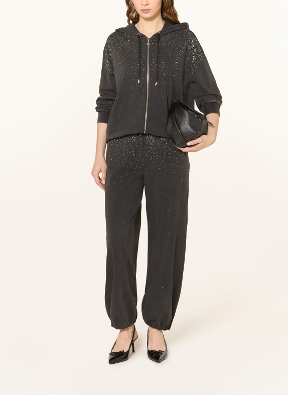 LIU JO Joggingbroek met strass-steentjes ZWART