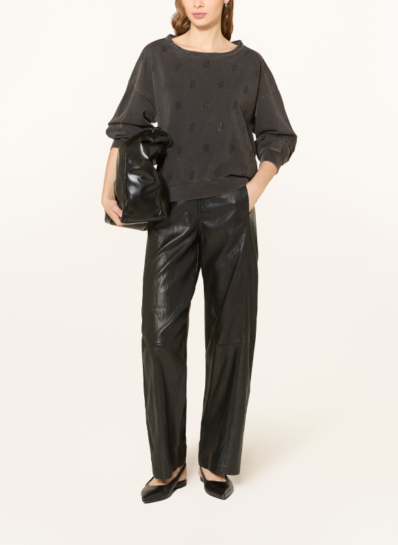 LIU JO Sweatshirt met sierstenen ZWART