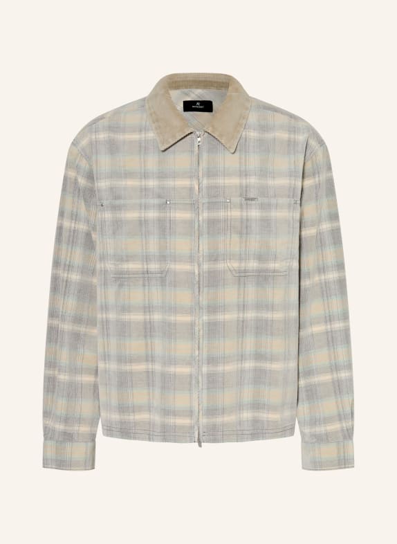 REPRESENT Flanell-Overjacket BEIGE / MINT / SCHWARZ