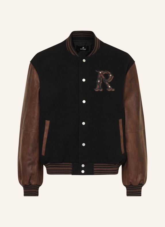 REPRESENT College-Jacke SCHWARZ / DUNKELBRAUN