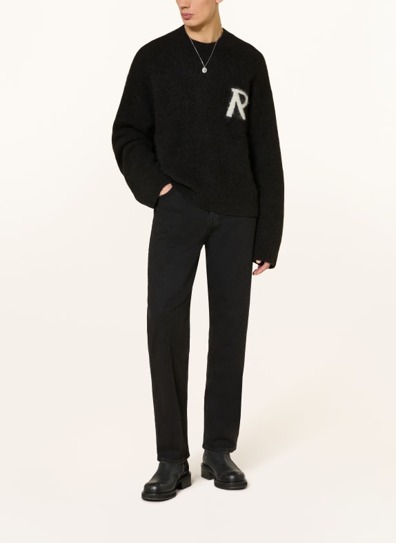 REPRESENT Trui met alpaca ZWART / WIT