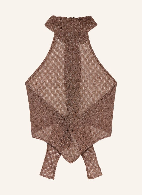 MISSONI Stricktop mit Glitzergarn BRAUN / SILBER