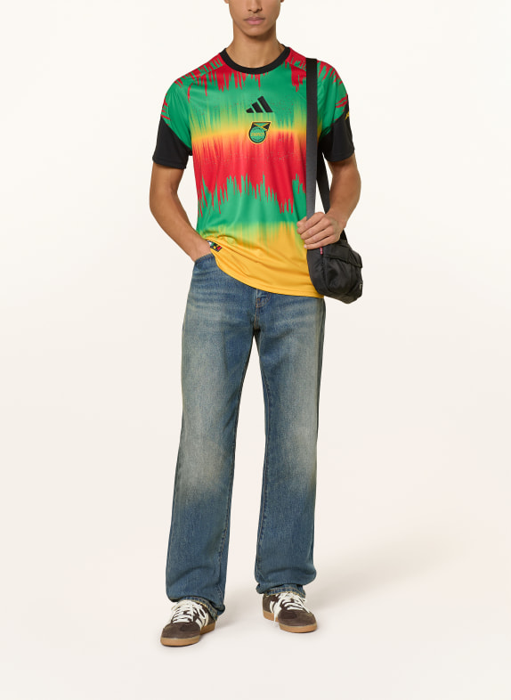 adidas Thuisshirt JAMAICA 26 X BOB MARLEY ROOD / GEEL / GROEN