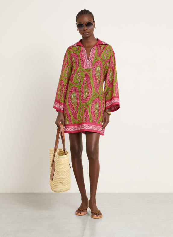 ETRO Strandkleid FUCHSIA / GRÜN / WEISS