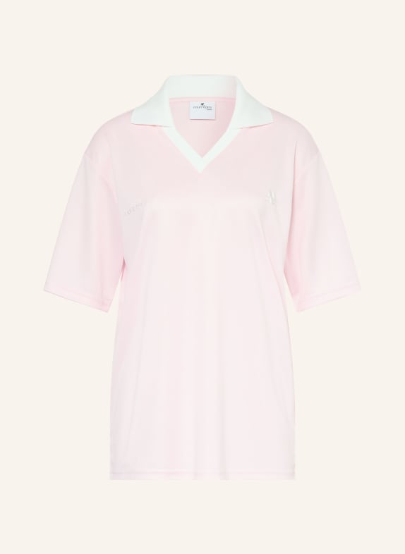 Courrèges Oversized-Poloshirt aus Jersey ROSA / WEISS