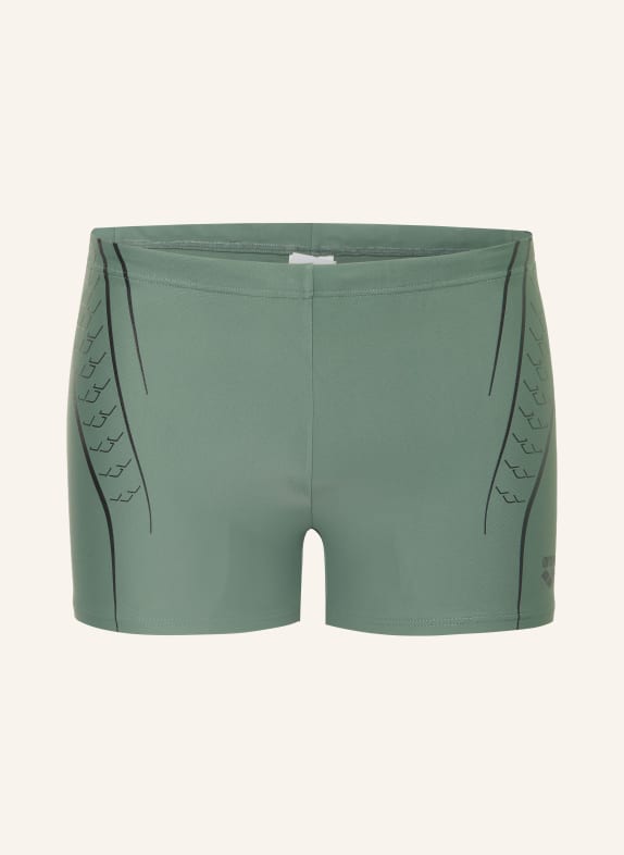 arena Maillot de bain DOUBLE GRAPHIC avec protection UV 50+ VERT / NOIR