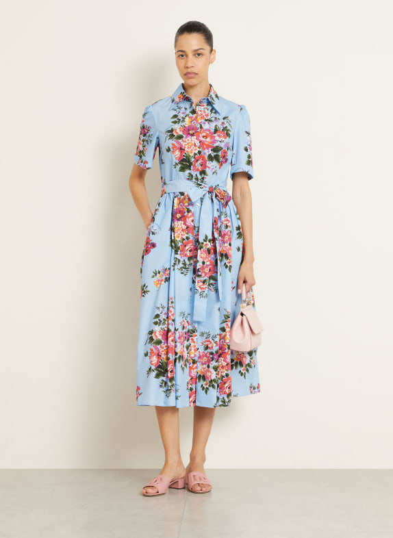 DOLCE & GABBANA shirt dress LIGHT BLUE / RED / DARK GREEN