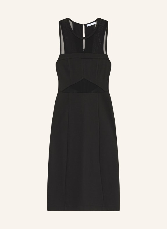 PATRIZIA PEPE Šaty z kombinace materiálů ČERNÁ