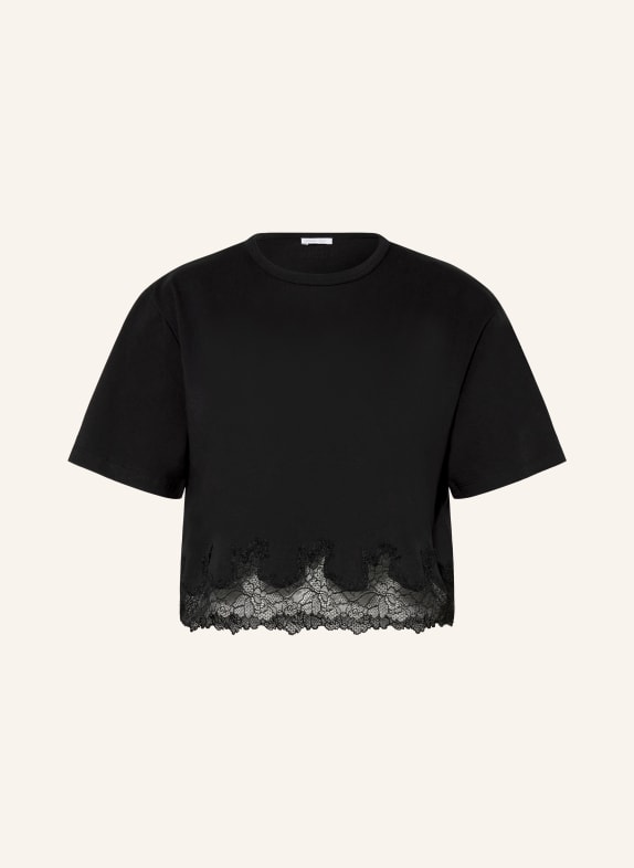 PATRIZIA PEPE Koszulka z koronką CZARNY