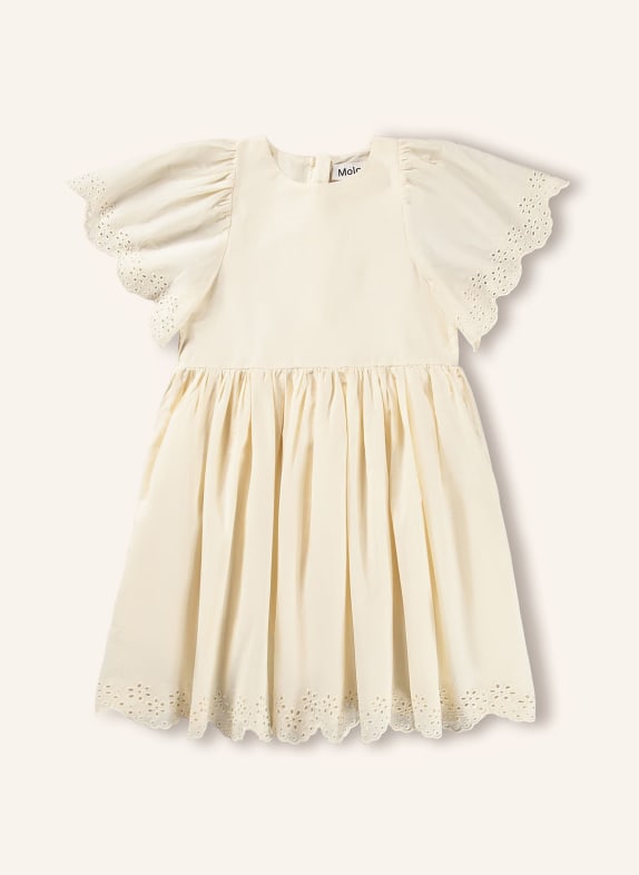 molo Sukienka CAYA z koronką ażurową JASNOŻÓŁTY