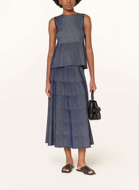 EMPORIO ARMANI Gebreide rok met plooien DONKERBLAUW / WIT