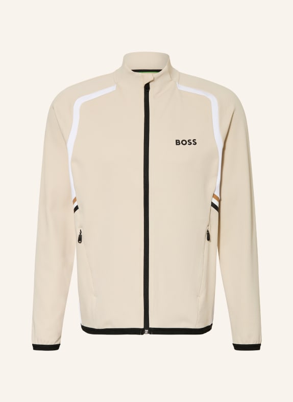 BOSS Trainingsjacke TOC BEIGE / WEISS