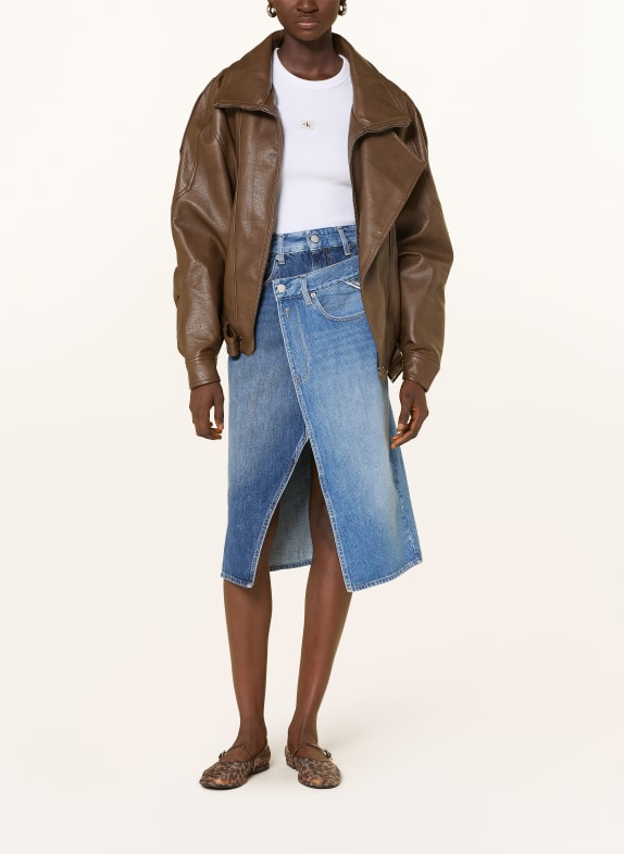 REPLAY jeansrok BLAUW
