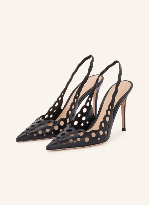 Gianvito Rossi Slingback pumps with cutouts BLACK