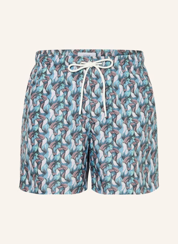 ETON swim shorts TEAL / GRAY / DARK GREEN