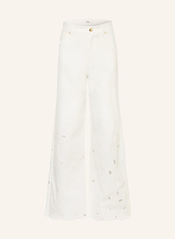 Chloé Hose mit Lochspitze WEISS