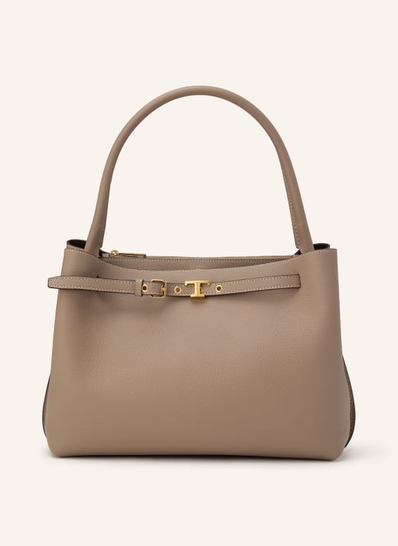 TOD'S TIM TOP handbag TAUPE / GOLD