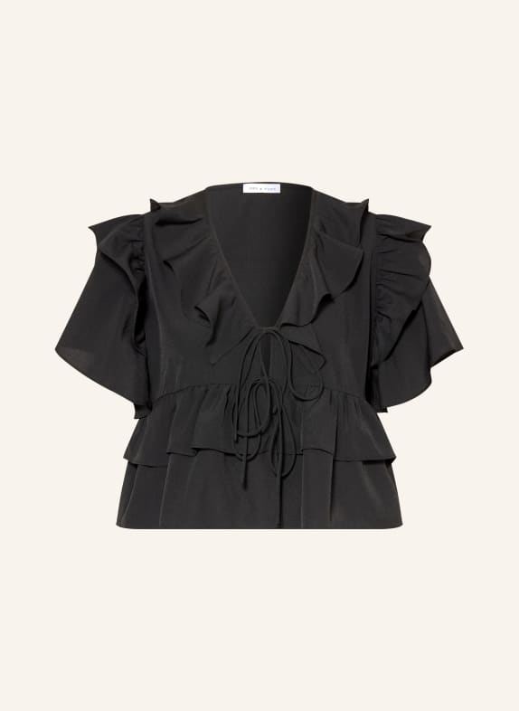 MRS & HUGS Blouse with flounces BLACK