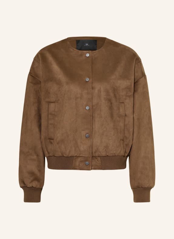 WITHBLACK Bunda FREYA v koženém vzhledu TMAVĚ HNĚDÁ