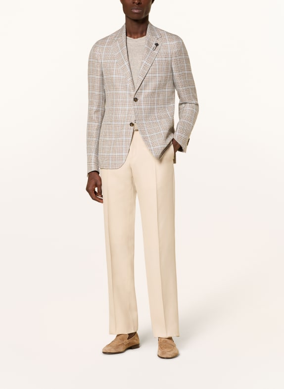 LARDINI Colbert Extra Slim Fit BEIGE / TAUPE / LICHTBLAUW