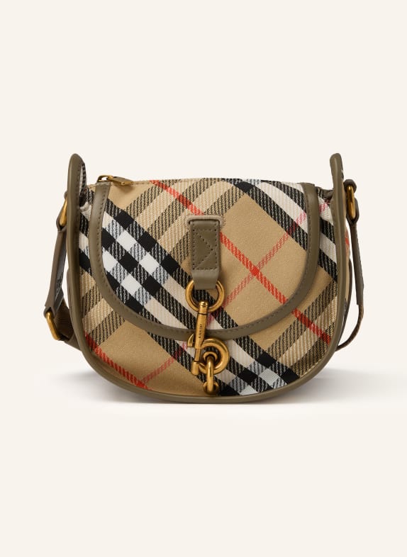 BURBERRY Umhängetasche MESSENGER B CLIP SMALL BEIGE / ROT / SCHWARZ