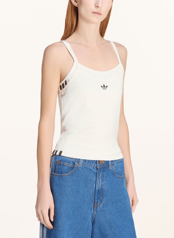 adidas Originals Top DOUBLE LAYERED in materiaalmix ECRU / ZWART