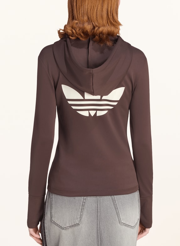 adidas Originals Sweatjack HOODED TREFOIL ZIPPER MARRON FONCÉ