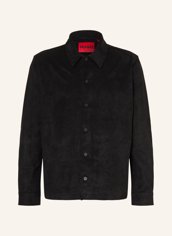 HUGO Overjacket ENASO in Lederoptik SCHWARZ