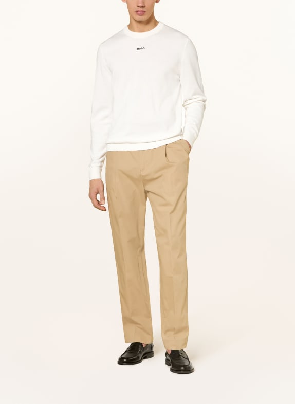 HUGO Pullover SAN CASSIUS WEISS / SCHWARZ