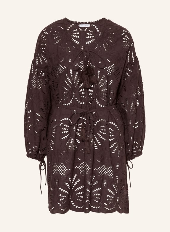 MRS & HUGS Beach dress made of eyelet lace DARK BROWN