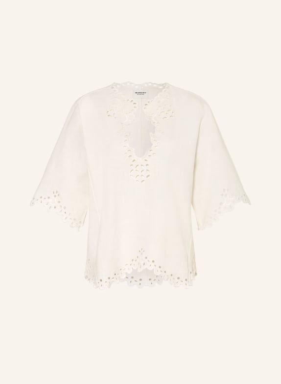 MARANT ÉTOILE Blusenshirt SHANA mit Lochspitze und 3/4-Arm WEISS