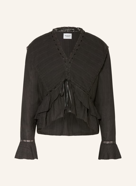 MARANT ÉTOILE Blůza DAMIENNE s lnem a krajkou ČERNÁ