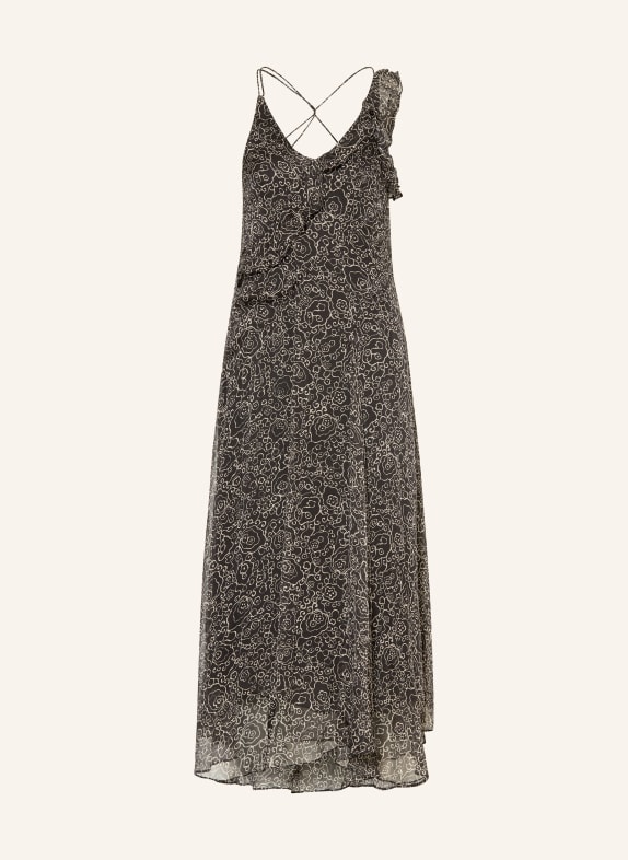 MARANT ÉTOILE Abendkleid LUXIE mit Volants SCHWARZ / ECRU