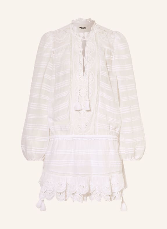 MARANT ÉTOILE PREYA dress with eyelet lace and ruffles WHITE