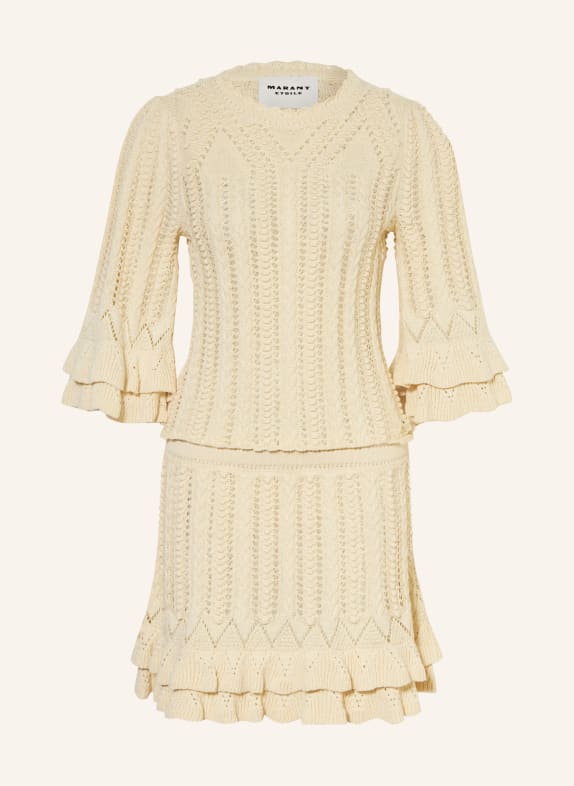 MARANT ÉTOILE Robe en maille NIRINA à manches 3/4 ÉCRU