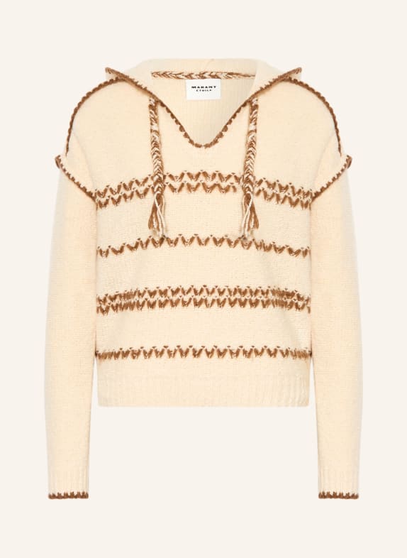 MARANT ÉTOILE Pletená mikina s kapucí ROMERA BÉŽOVÁ / HNĚDÁ